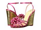 Charlotte Olympia Tina (pretty Pink/gold Satin/glitter) Women's Wedge Shoes