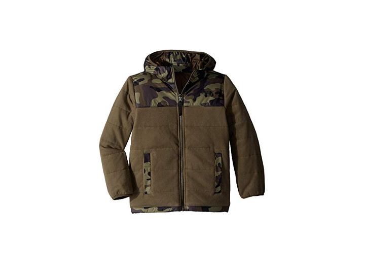 The North Face Kids Reversible True Or False Jacket (little Kids/big Kids) (new Taupe Green) Boy's Coat