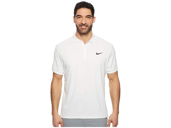 Nike Court Dry Tennis Polo (white/white/black) Men's Clothing