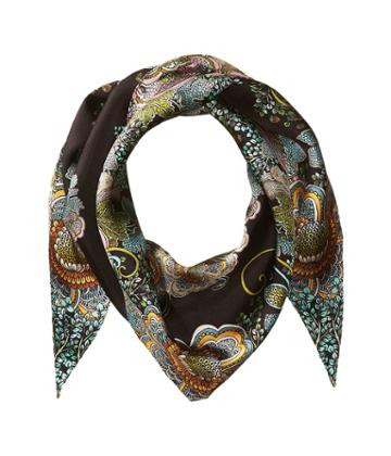 Echo Design Forest Scene Silk Diamond Shape Scarf (black) Scarves