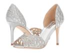 Badgley Mischka Harris (silver Metallic Suede) High Heels