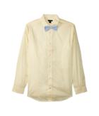 Tommy Hilfiger Kids Long Sleeve Stretch Poplin Shirt W/ Bow Tie (big Kids) (yellow Rose) Boy's Clothing