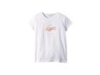 Lacoste Kids Short Sleeve Striped Croc Tee Shirt (toddler/little Kids/big Kids) (white/white) Girl's T Shirt