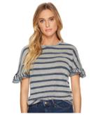 Lucky Brand Mix Stripe Tee (indigo Stripe) Women's T Shirt