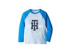 Tommy Hilfiger Kids Julius Long Sleeve Crew Neck Shirt (big Kids) (chambray Blue) Boy's Clothing