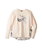 Roberto Cavalli Kids Long Sleeve Graphic Shirt W/ Feather Print On Back (big Kids) (light Pink) Girl's Clothing