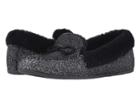 Fitflop Clara Moccasin (black Glimmer Wool) Women's  Shoes