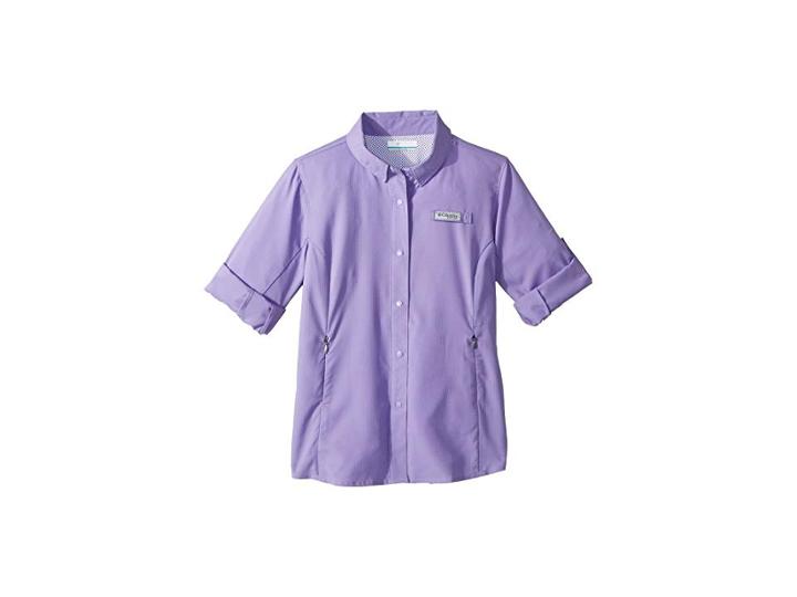 Columbia Kids Tamiamitm Long Sleeve Shirt (little Kids/big Kids) (paisley Purple) Girl's Clothing
