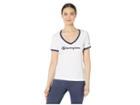 Champion Heritage V-neck Ringer Tee (white) Women's Clothing