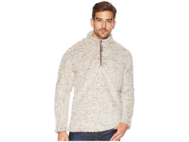 True Grit Frosty Tipped Pile 1/4 Zip Pullover (brown) Men's Clothing
