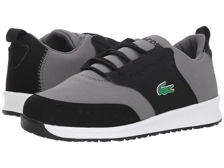 Lacoste Kids L.ight (little Kid/big Kid) (black/dark Grey) Kid's Shoes
