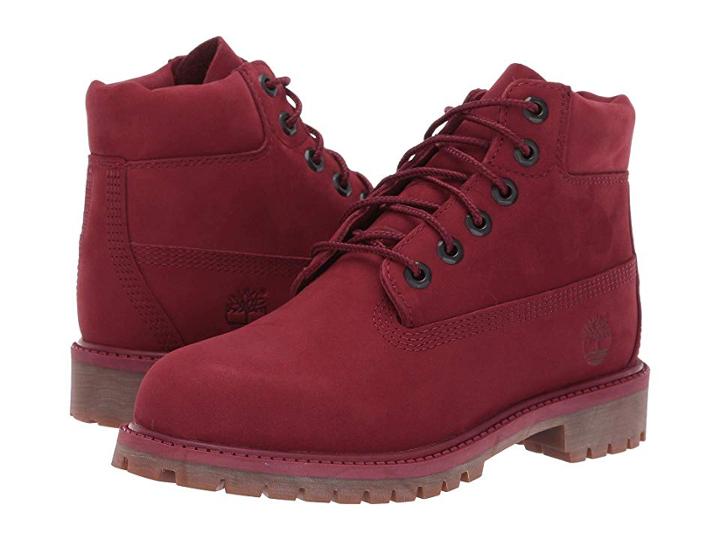 Timberland Kids 6 Premium Waterproof Boot (little Kid) (burgundy Nubuck) Kids Shoes