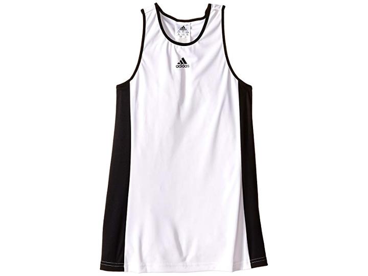 Adidas Kids Court Tank Top (little Kids/big Kids) (white/black) Girl's Sleeveless