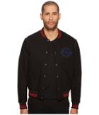 The Kooples Teddy With Embroidery On The Sleeves Jacket (black) Men's Coat