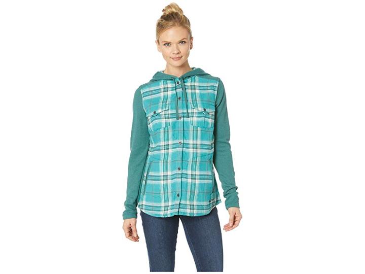Marmot Reagan Midweight Flannel Long Sleeve (mallard Green) Women's Sweater