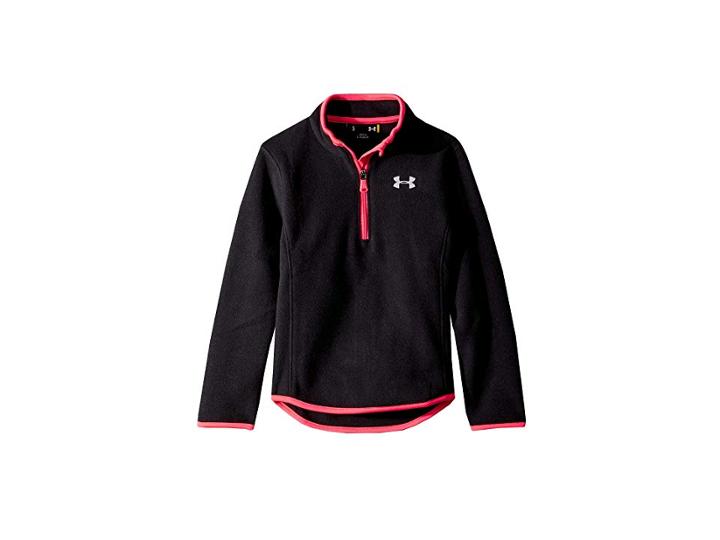 Under Armour Kids Solid 1/4 Zip (little Kids) (black) Girl's Clothing