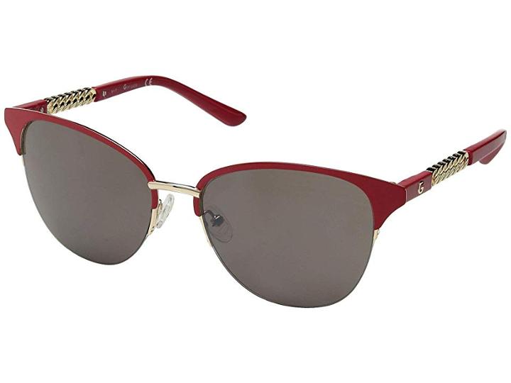Guess Gg1137 (shiny Red/gradient Brown) Fashion Sunglasses