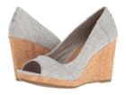 Toms Stella Wedge (drizzle Grey Lurex Woven) Women's Wedge Shoes