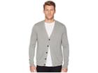 Perry Ellis Jersey Knit Cardigan (smoke Heather) Men's Sweater
