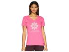 Life Is Good Cross Stitch Daisy Crusher Vee (fiesta Pink) Women's T Shirt