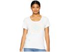 Life Is Good Flower Sun Crusher Scoop Neck T-shirt (cloud White) Women's T Shirt