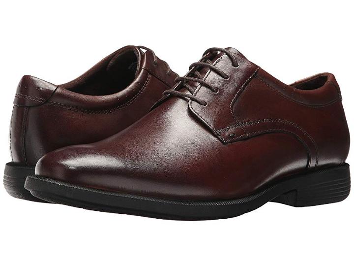 Nunn Bush Devine Plain Toe Oxford With Kore Walking Comfort Technology (brown) Men's Lace Up Casual Shoes