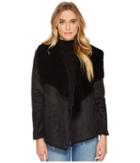 Jack By Bb Dakota Benette Faux Suede Sherling Jacket (black) Women's Coat