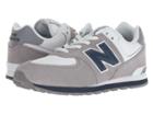 New Balance Kids Gc574v1 (big Kid) (grey/navy) Kids Shoes