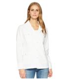 Tribal Cotton Stretch Poplin Long Sleeve Jacket With Pockets (white) Women's Coat