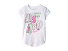 Nike Kids Jumble Just Do It Scoop Short Sleeve T-shirt (little Kids) (white) Girl's Clothing