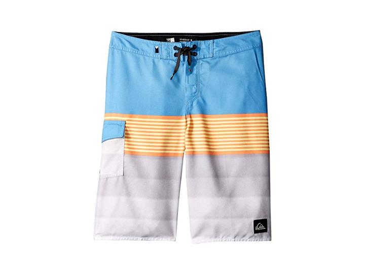 Quiksilver Kids Division Solid Boardshorts (big Kids) (silver Lake Blue) Boy's Swimwear