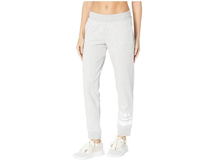 Puma Athletic Pants Tr (light Gray Heather) Women's Casual Pants