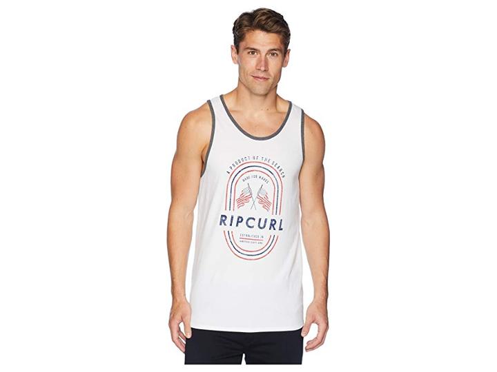 Rip Curl Let It Ring Ringer Tank Top (white) Men's Clothing