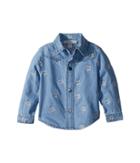 Stella Mccartney Kids Melvil Embroidered Skull Chambray Shirt (infant) (blue) Boy's Clothing