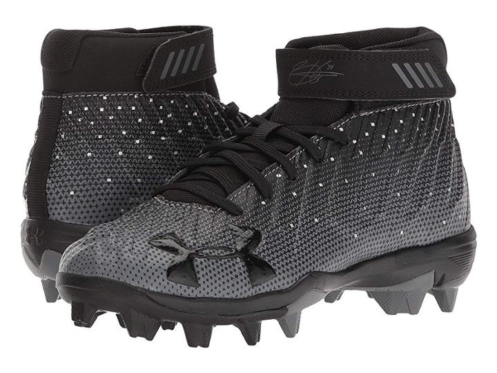 Under Armour Kids Harper Rm Jr. Baseball (little Kid/big Kid) (black/black) Kids Shoes