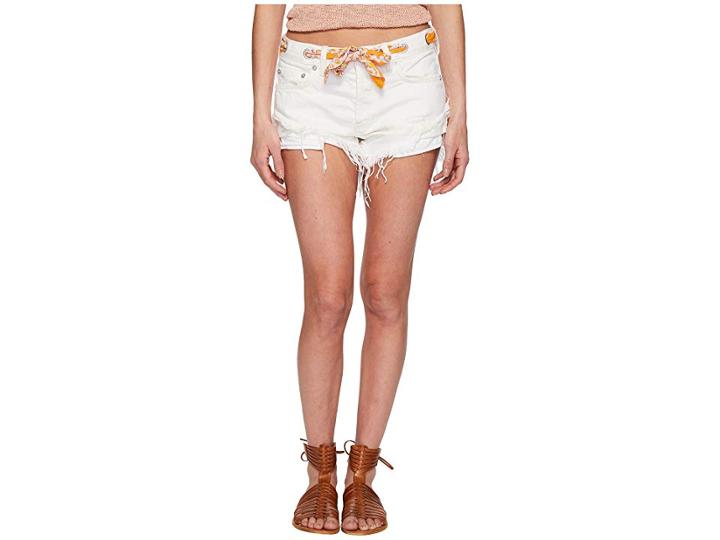Free People Sashed Relaxed Shorts In White (white) Women's Shorts