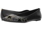 Michael Michael Kors Sia Flat (black Smooth Calf/velvet/starry Night Inlay) Women's Flat Shoes