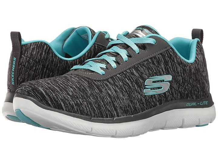 Skechers Flex Appeal 2.0 (black/blue) Women's  Shoes