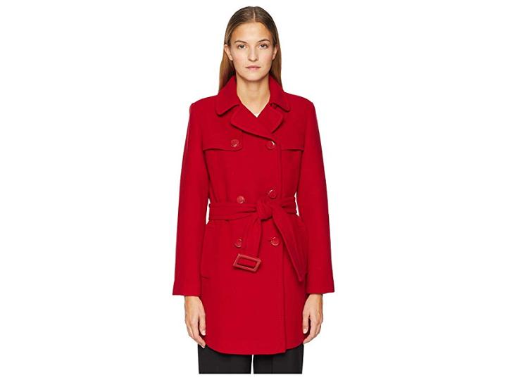 Kate Spade New York Wool Twills 34 (ruby Red) Women's Coat