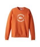 Lacoste Kids Long Sleeve Pique Fleece Croc And Writing Embroidered Sweatshirt (toddler/little Kids/big Kids) (watermelon/white) Boy's Sweatshirt