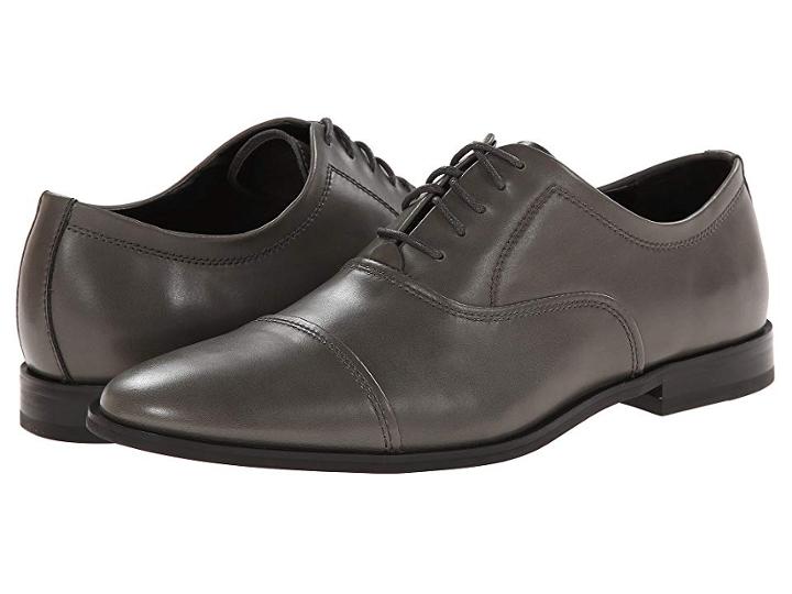 Calvin Klein Nino (pewter Leather) Men's Plain Toe Shoes