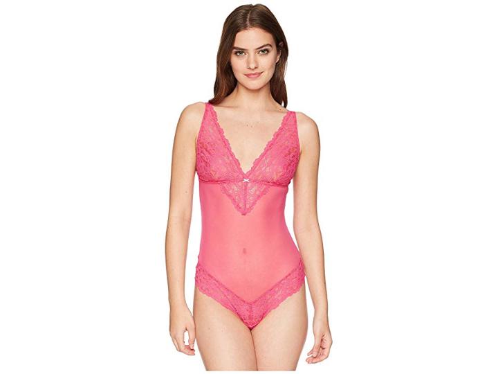 B.tempt'd B.charming Bodysuit (pink Peacock) Women's Jumpsuit & Rompers One Piece
