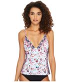 Lucky Brand Gypsy Floral Over The Shoulder Tankini Top (multi) Women's Swimwear