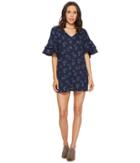 Lucky Brand Printed Mini Dress (navy Multi) Women's Dress