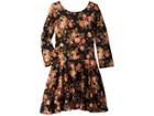 Fiveloaves Twofish Judy Floral Knit Dress (toddler/little Kids/big Kids) (black) Girl's Dress