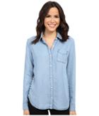 Splendid Cielo Indigo Shirt (light Wash) Women's Long Sleeve Button Up