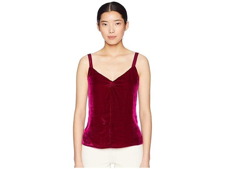 Rebecca Taylor Sleeveless Velvet Cami (cranberry) Women's Sleeveless