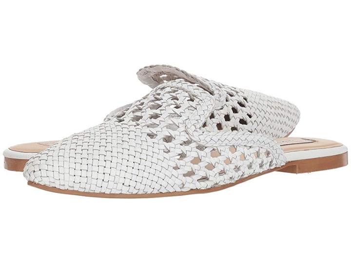 Kristin Cavallari Camille Mule (white Leather) Women's Flat Shoes