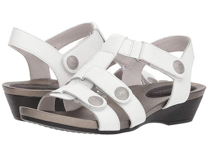 Aravon Standon Tbar (white) Women's  Shoes