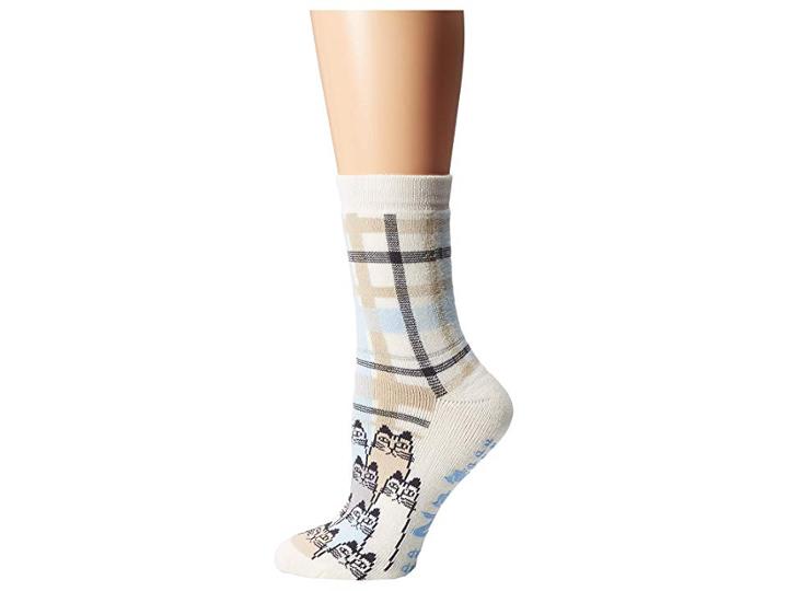 Hue Novelty Cozy Slipper Sock With Grippers (ivory) Women's Crew Cut Socks Shoes